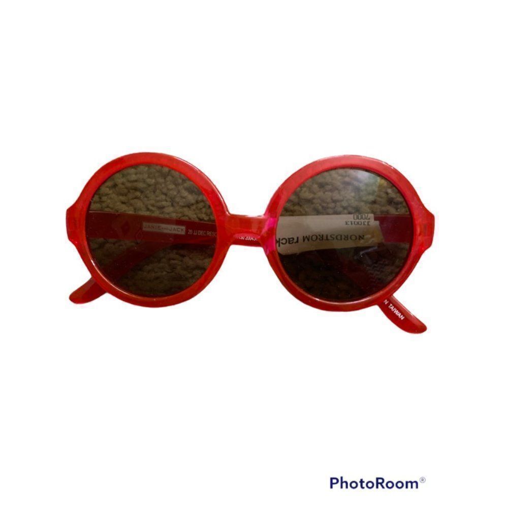 Janie And Jack Children Red Round Shape Sunglasses UV Proacted Size OS